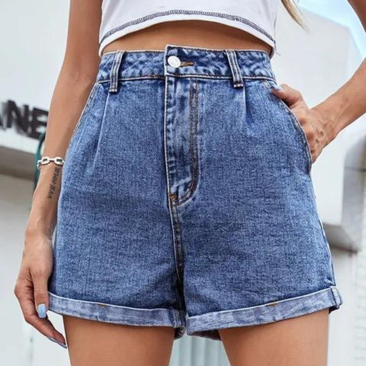 Short en jean taille haute | Look estival décontracté