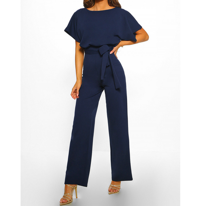 Combinaison Élégante Ceinturée à Jambes Larges et Manches Courtes | Sophistication Sans Effort pour Toutes les Occasions