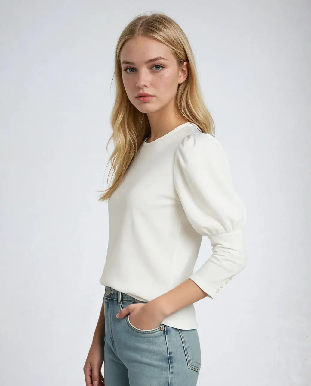 Blouse manches bouffantes | Élégance décontractée