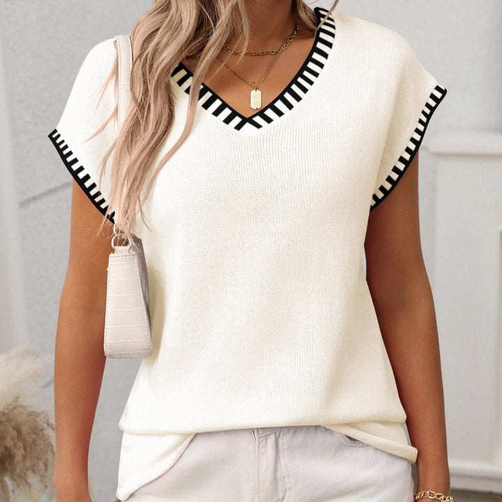 Top en maille contrastée | Style estival raffiné
