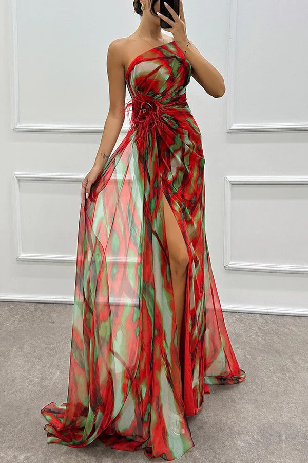 Robe longue asymétrique fluide | Élégance pour événements spéciaux