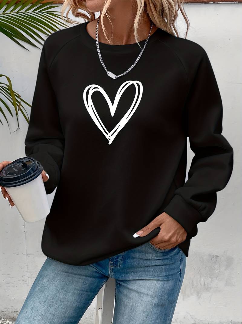 Sweat à imprimé cœur | Confort quotidien stylé