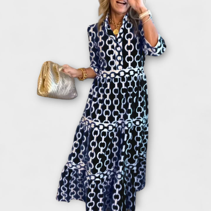 Robe midi | Motif chaînes tendance