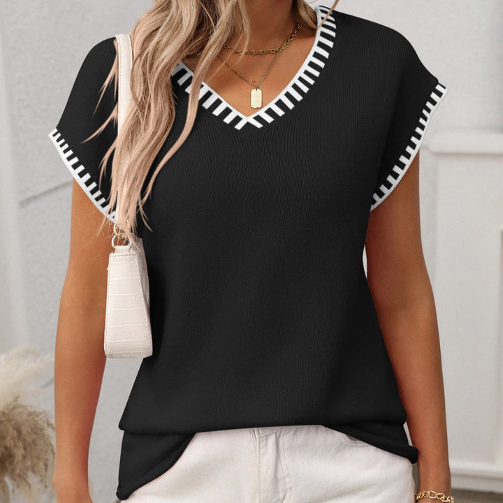 Top en maille contrastée | Style estival raffiné