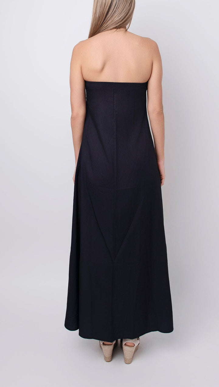 Robe longue bustier artistique | Élégance minimaliste