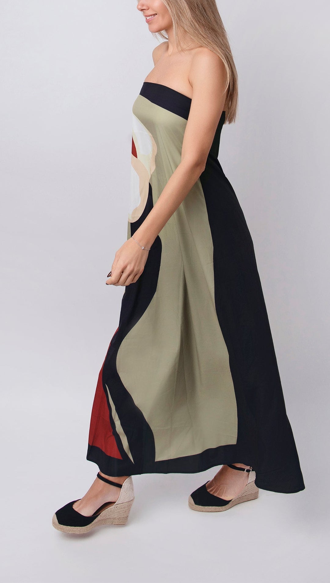 Robe longue bustier artistique | Élégance minimaliste