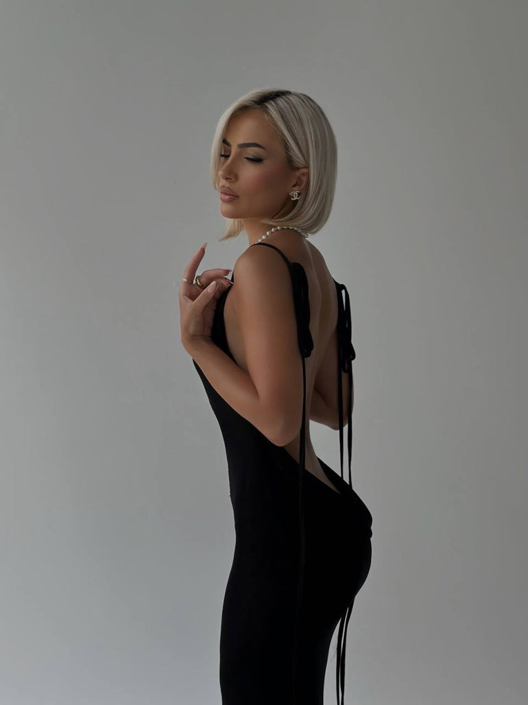 Robe longue dos nu | Élégance minimaliste