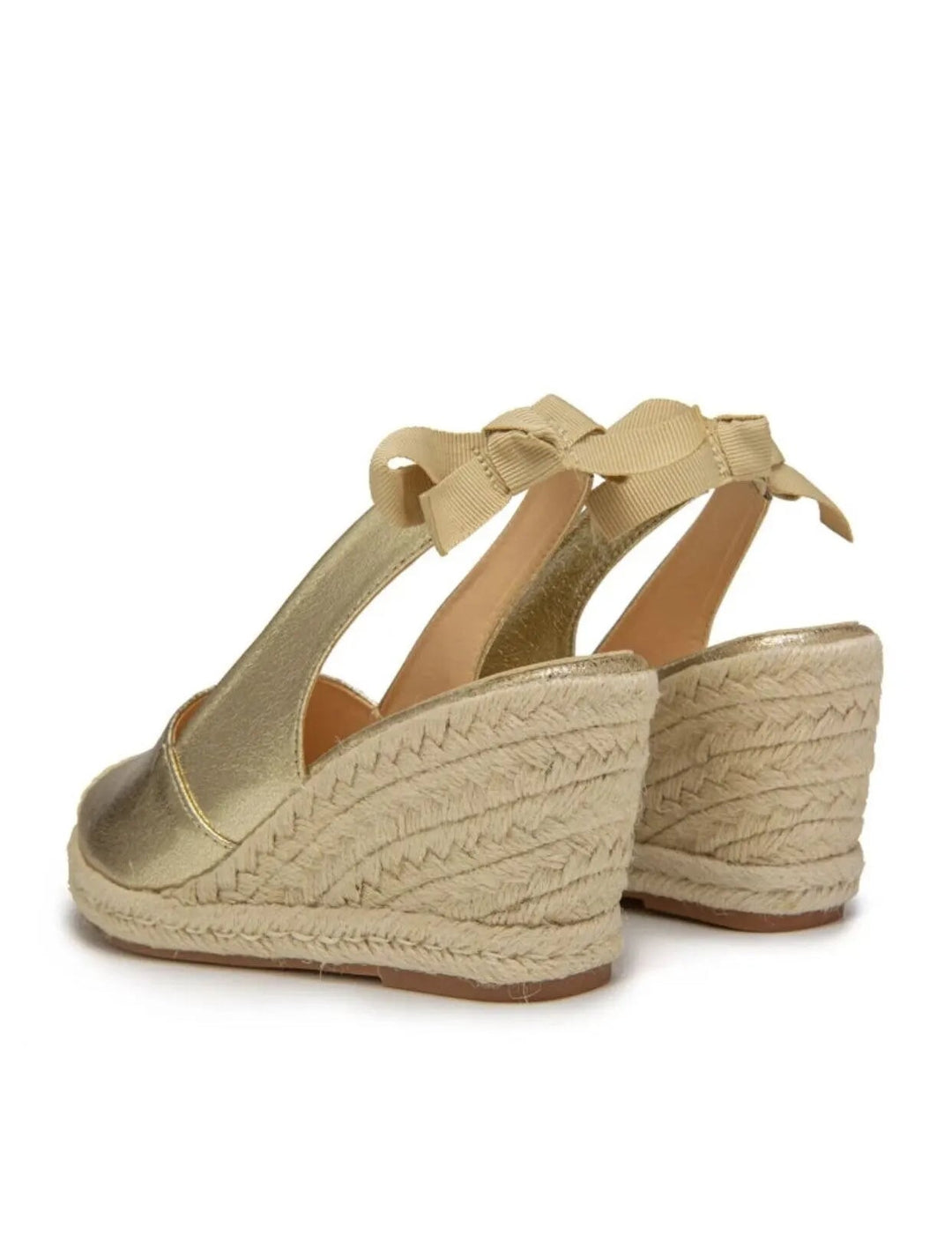 Espadrilles compensées | Brillance dorée estivale