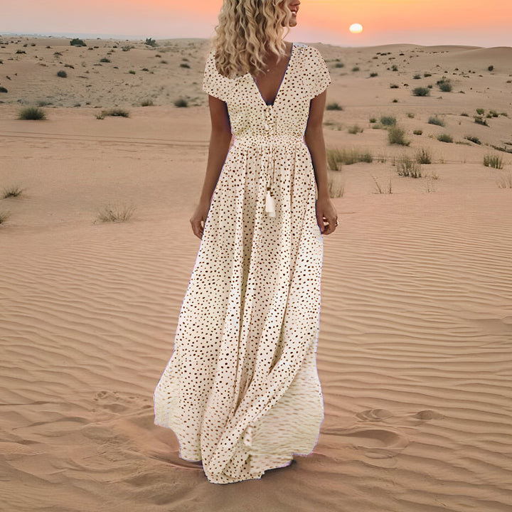 Robe longue à pois | Élégance estivale bohème