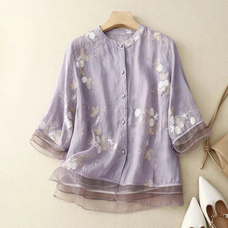 Blouse brodée élégante | Pour une allure raffinée