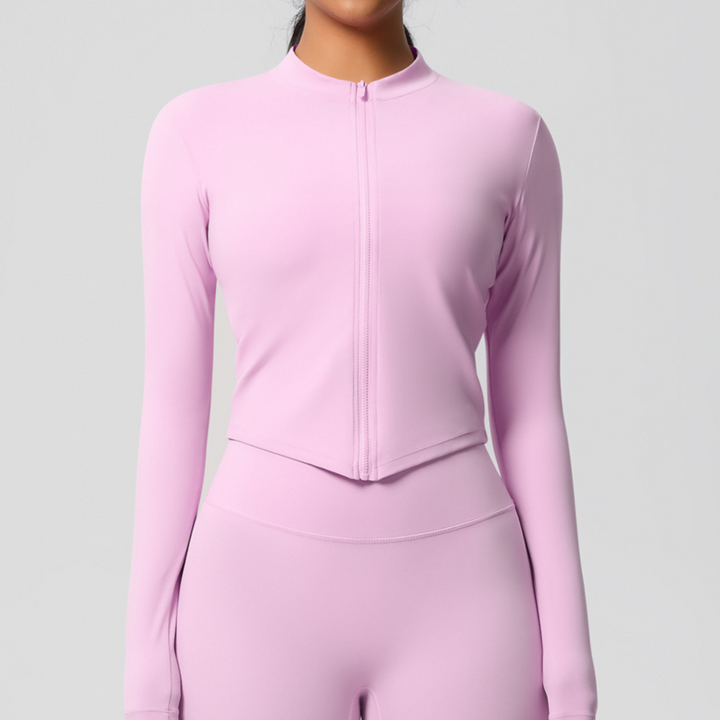 Haut de sport manches longues zippé | Performance élégante et protection respirante pour vos entraînements