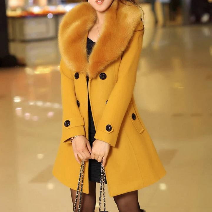 Manteau élégant à col en fausse fourrure | Parfait pour les occasions chics