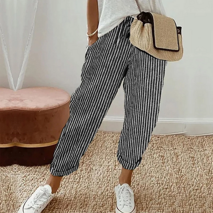 Pantalon rayé décontracté | Confort au quotidien