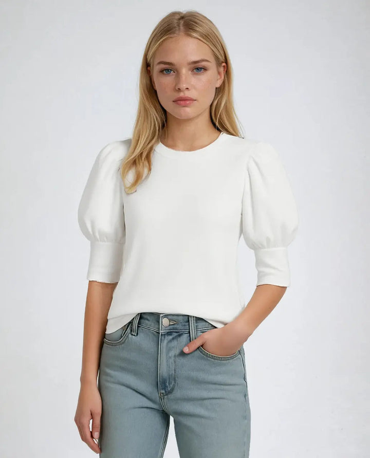 Blouse manches bouffantes | Élégance décontractée