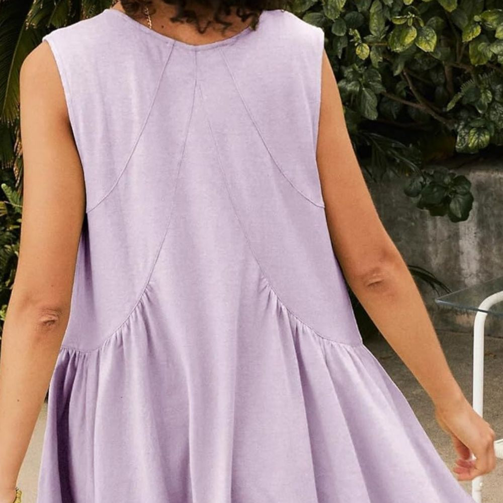 Robe courte fluide à bretelles | Look estival décontracté