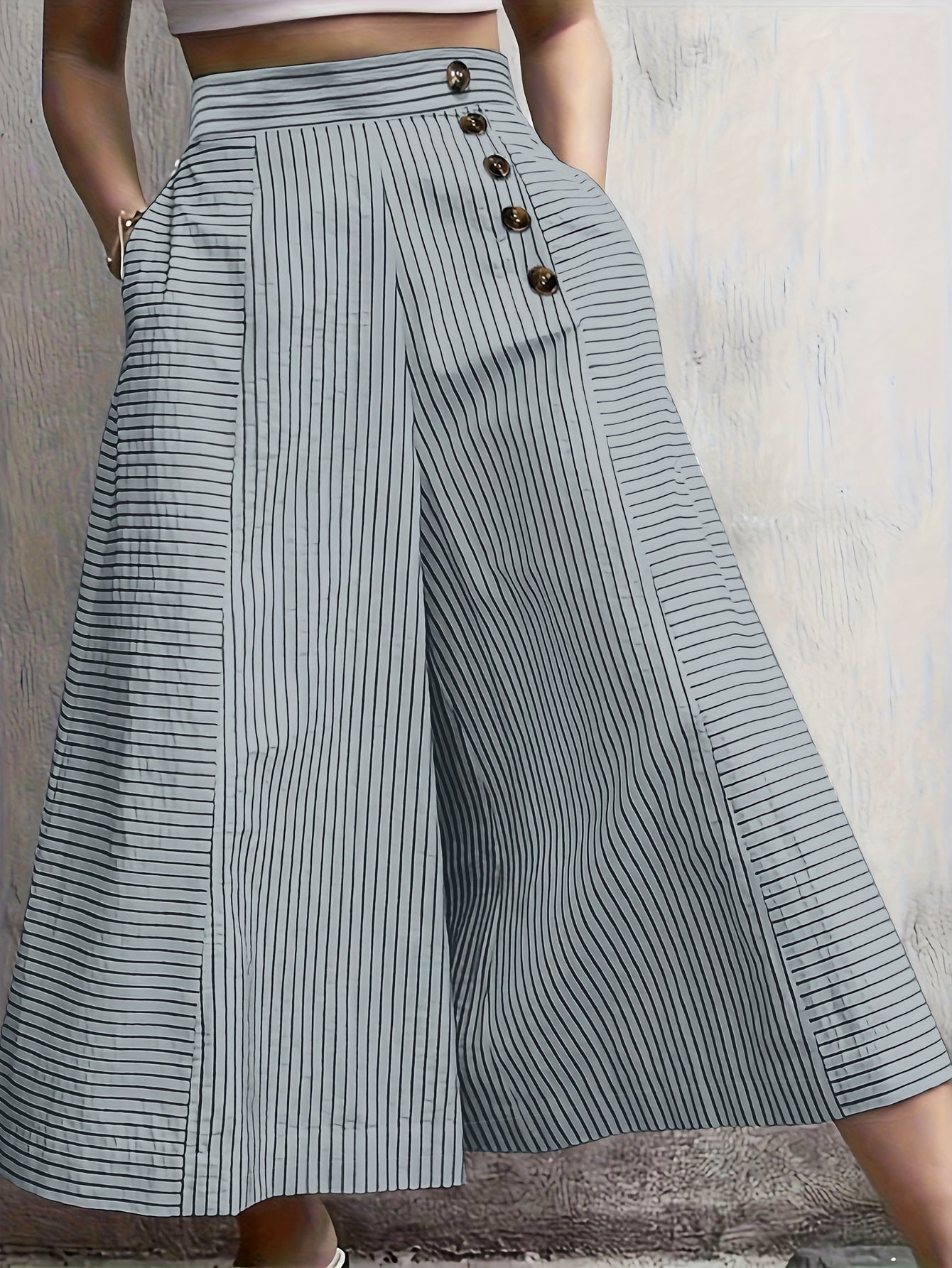 Pantalon ample rayé | Élégance estivale