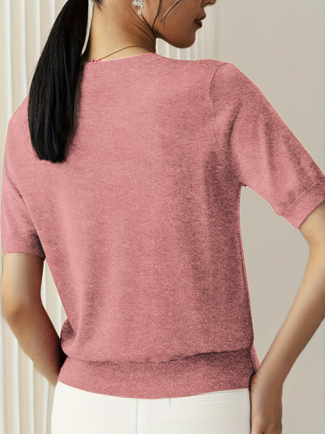 Pull manches courtes femme | Confort doux au quotidien