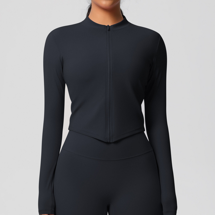Haut de sport manches longues zippé | Performance élégante et protection respirante pour vos entraînements