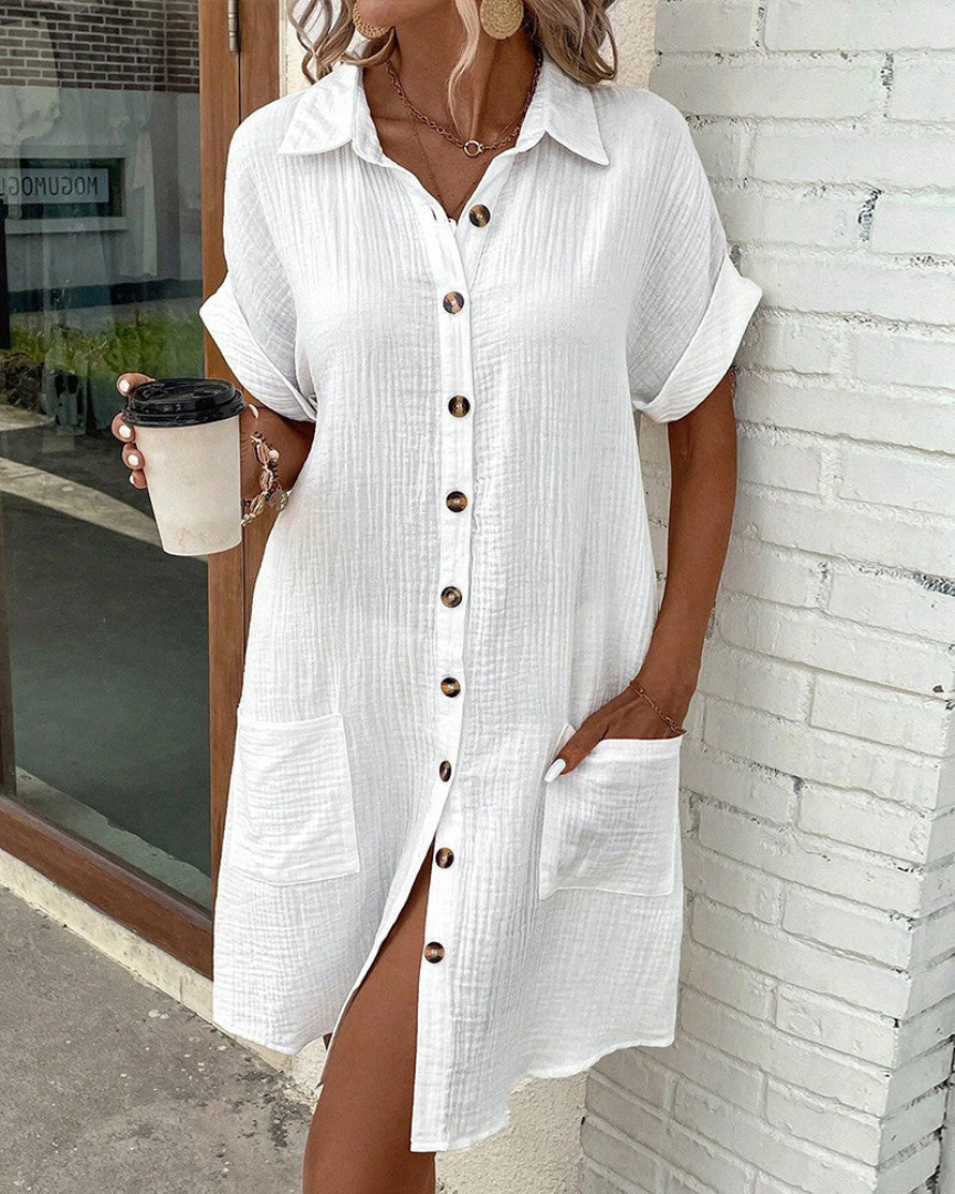 Robe chemise boutonnée | Parfaite pour les journées ensoleillées