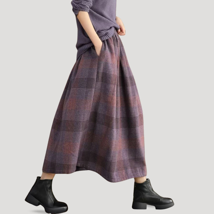 Jupe maxi à carreaux | Parfaite pour l’automne