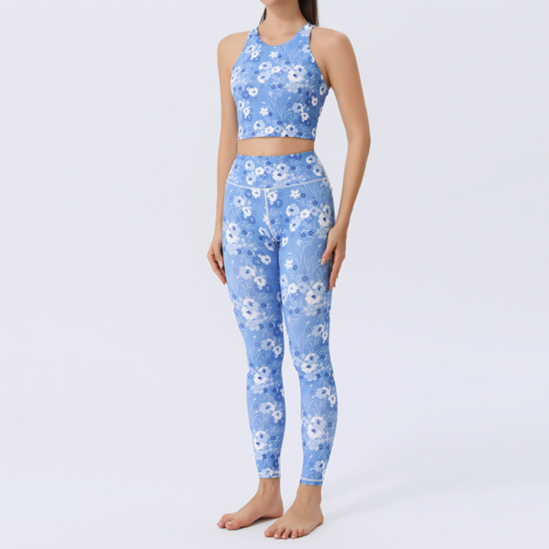 Ensemble Brassière & Legging Femme Tropical Vibe |  Tenue de sport respirante et élégante