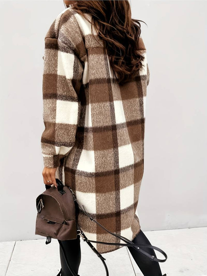 Manteau à carreaux long | Style rétro moderne