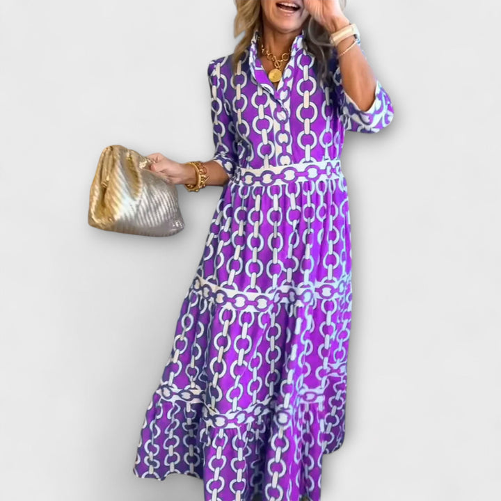 Robe midi | Motif chaînes tendance