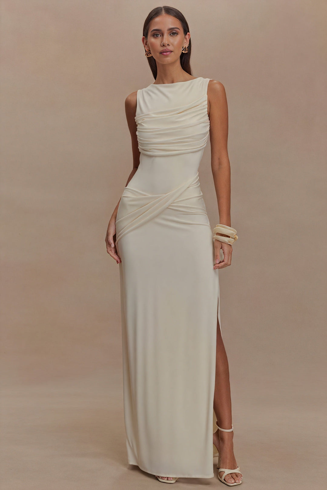 Robe longue drapée | Élégance sophistiquée