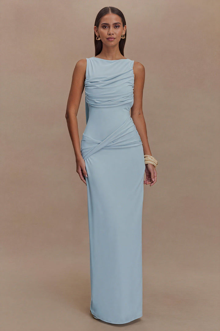 Robe longue drapée | Élégance sophistiquée