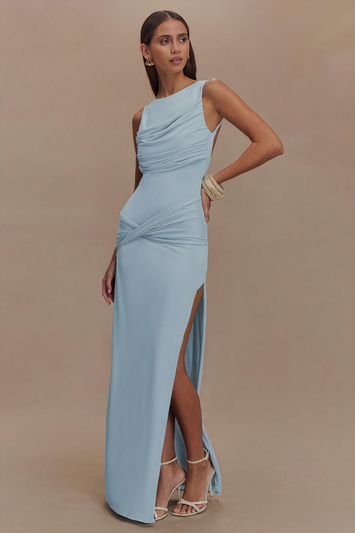 Robe longue drapée | Élégance sophistiquée