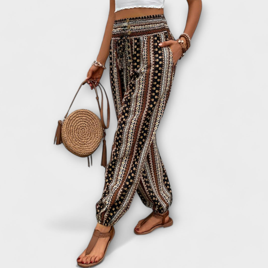 Pantalon imprimé ethnique | Style bohème confortable