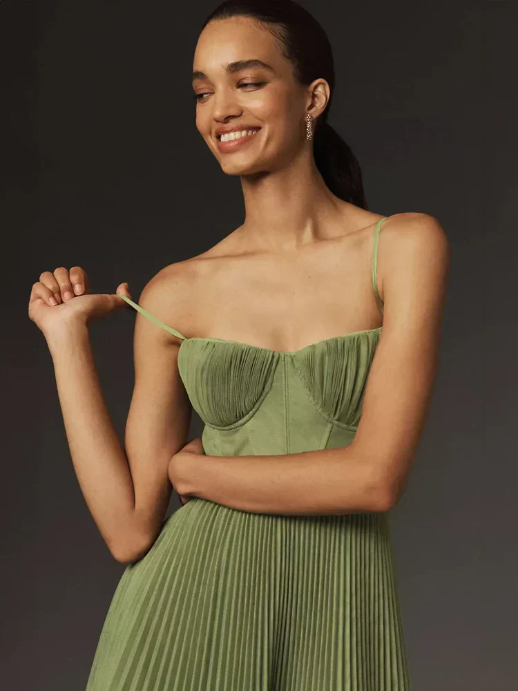 Robe longue plissée | Élégance estivale fluide