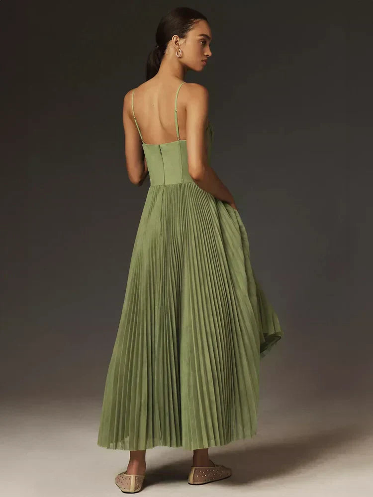 Robe longue plissée | Élégance estivale fluide