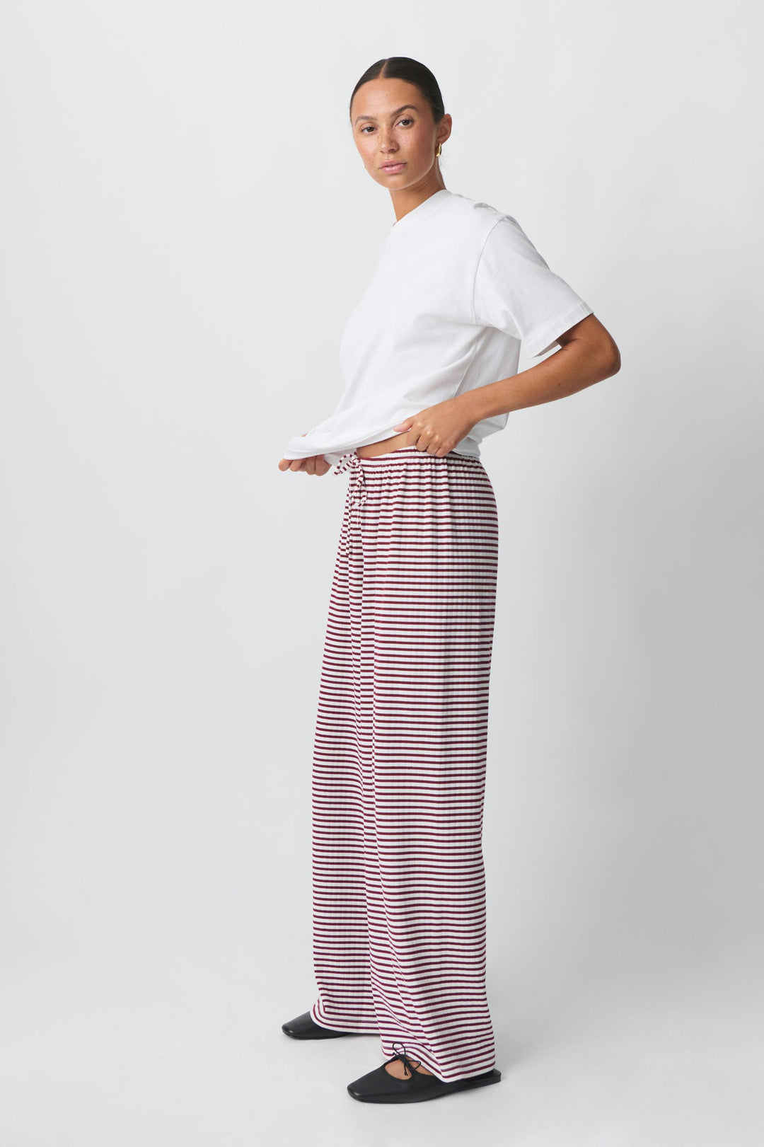 Pantalon Large Rayé | Confort au Quotidien