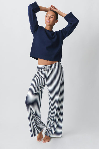 Pantalon Large Rayé | Confort au Quotidien