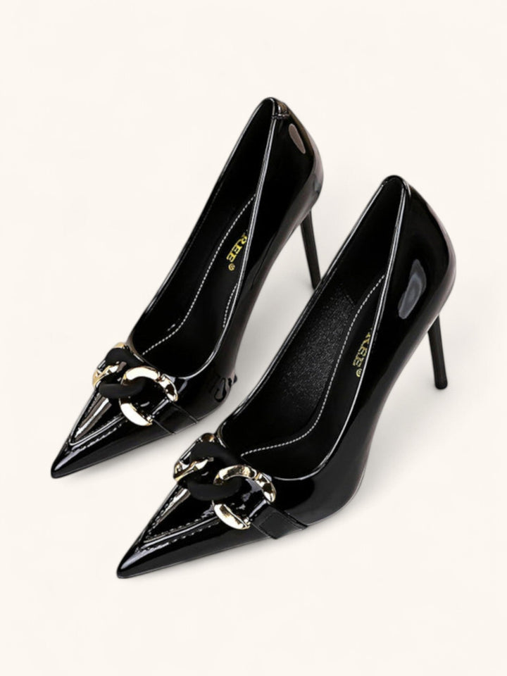 Escarpins à talons hauts bout pointu | Élégance avec détail chaîne