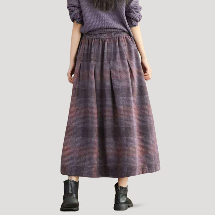 Jupe maxi à carreaux | Parfaite pour l’automne