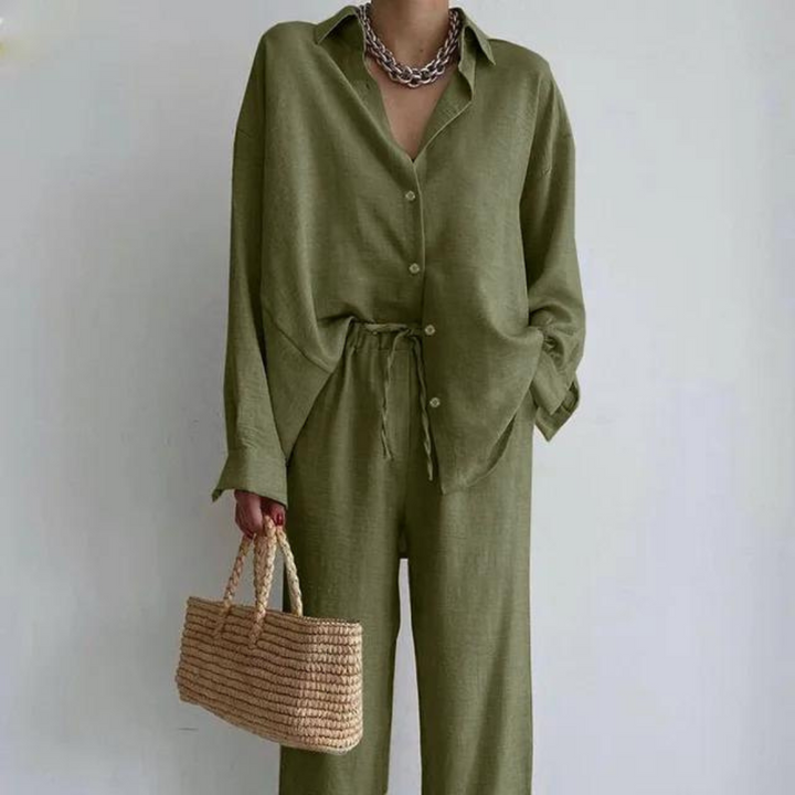 Ensemble blouse et pantalon | Look estival décontracté