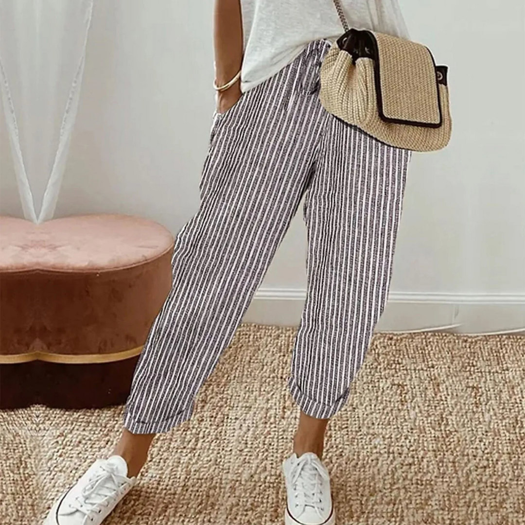 Pantalon rayé décontracté | Confort au quotidien