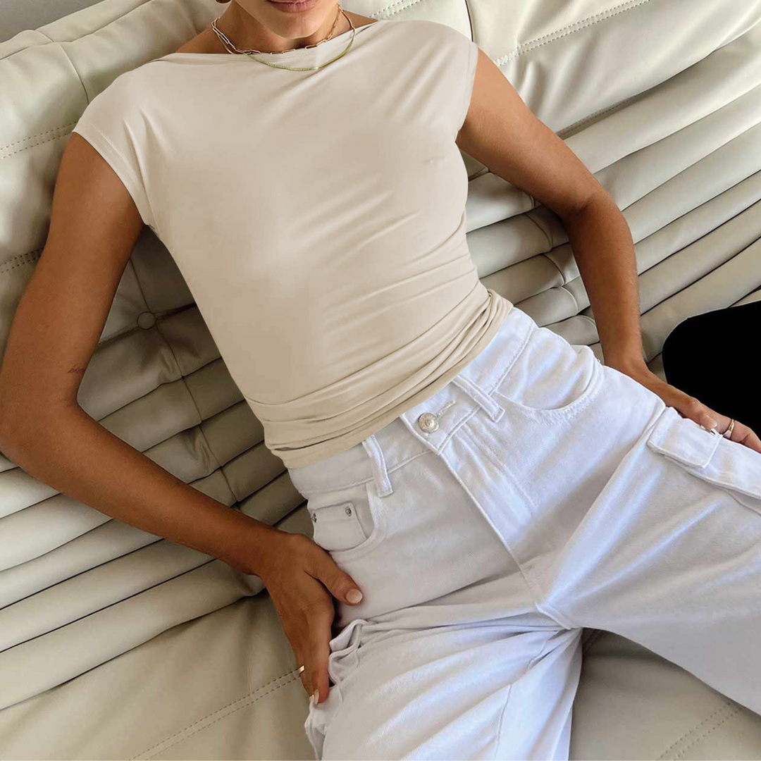 Top Dos Nu Femme à Manches Courtes | Élégance Audacieuse & Confort Moderne
