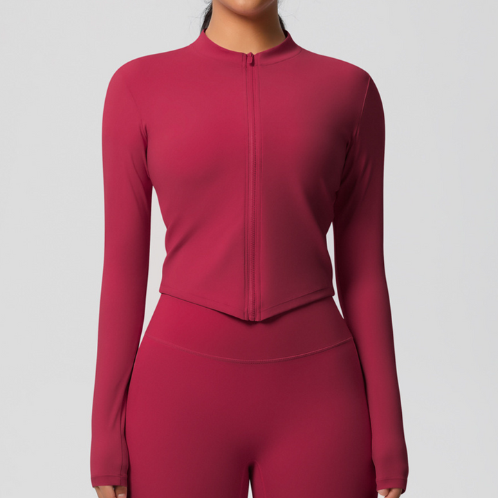 Haut de sport manches longues zippé | Performance élégante et protection respirante pour vos entraînements