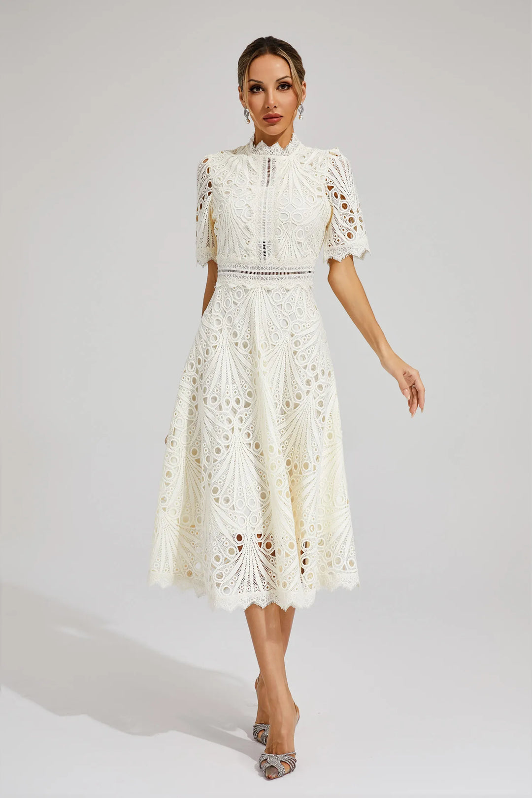 Robe midi dentelle femme | Élégance raffinée idéale pour cérémonies