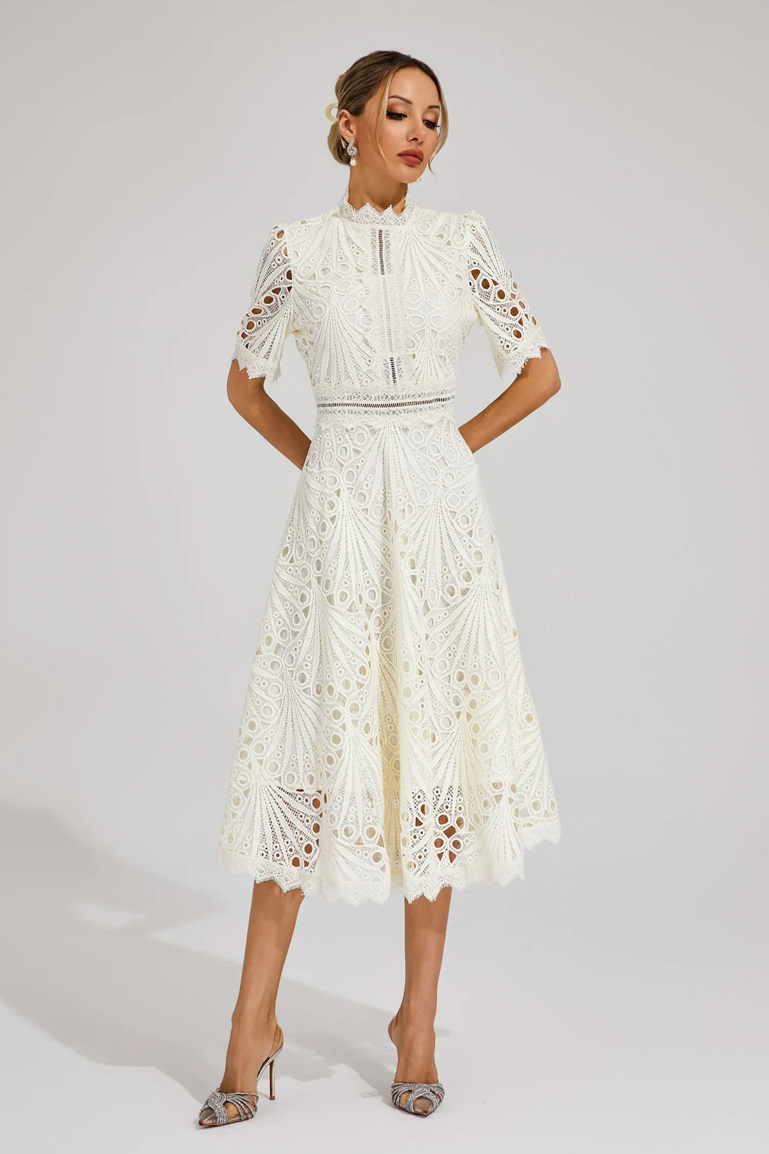 Robe midi dentelle femme | Élégance raffinée idéale pour cérémonies