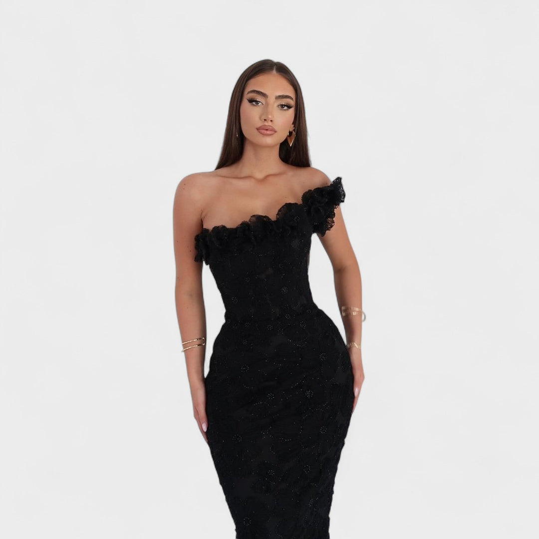 Robe de soirée asymétrique | Élégance raffinée pour événements formels