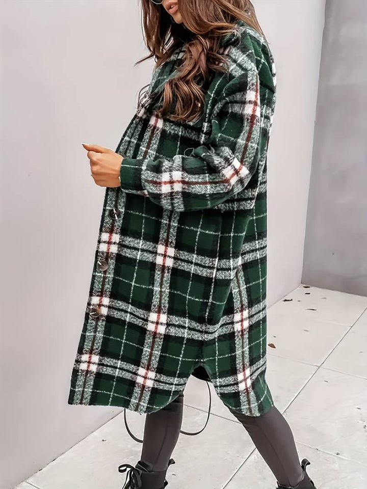 Manteau à carreaux long | Style rétro moderne