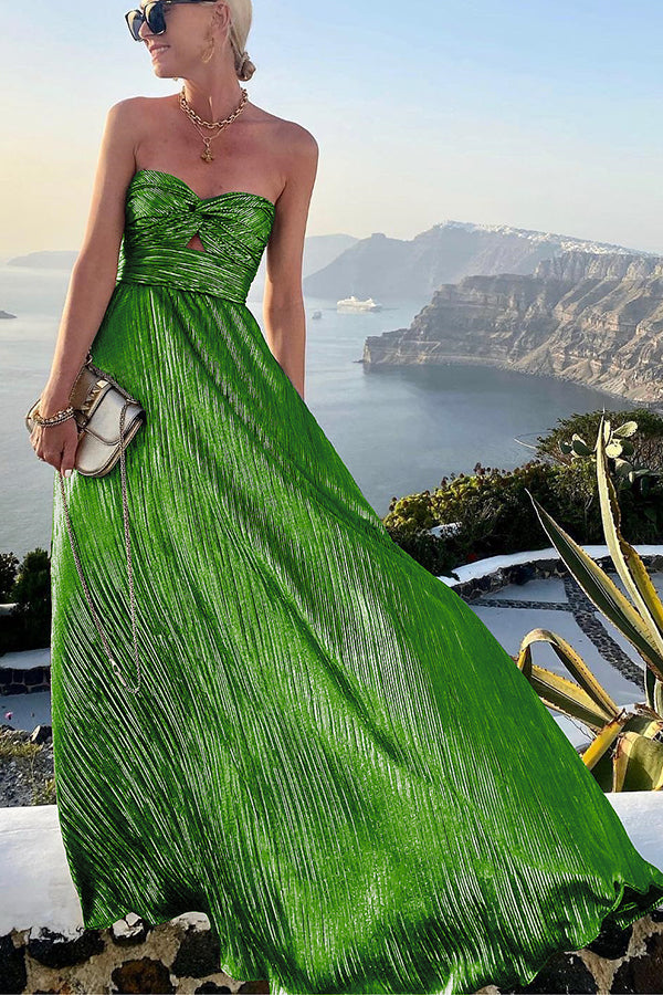 Robe longue plissée | Élégance soirée