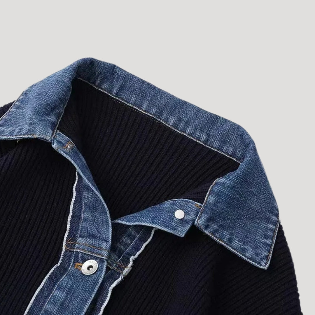 Cardigan col denim | Style moderne et casual