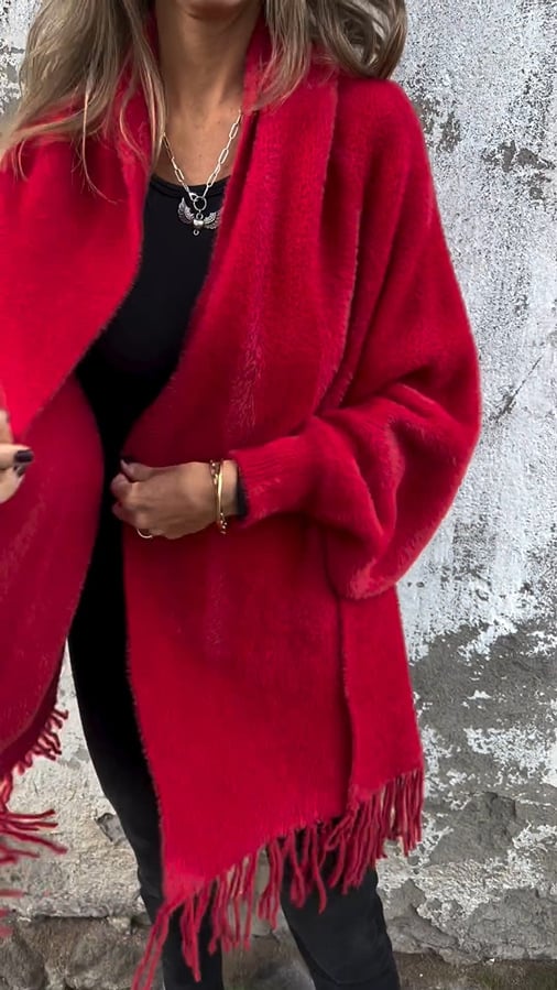 Veste longue à franges | Élégance décontractée