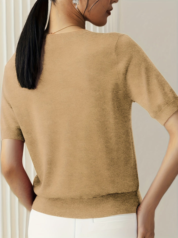 Pull manches courtes femme | Confort doux au quotidien