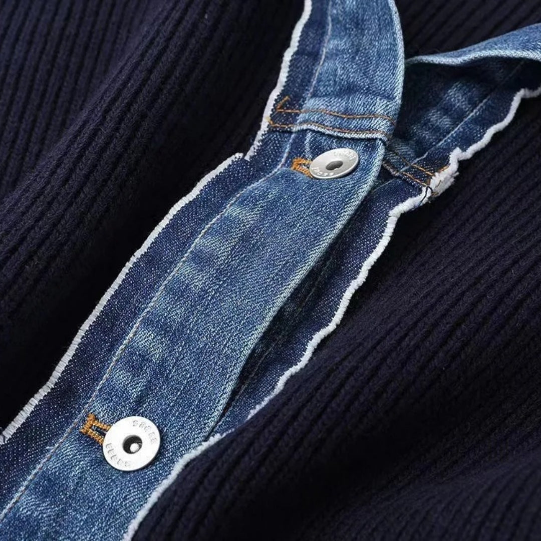 Cardigan col denim | Style moderne et casual